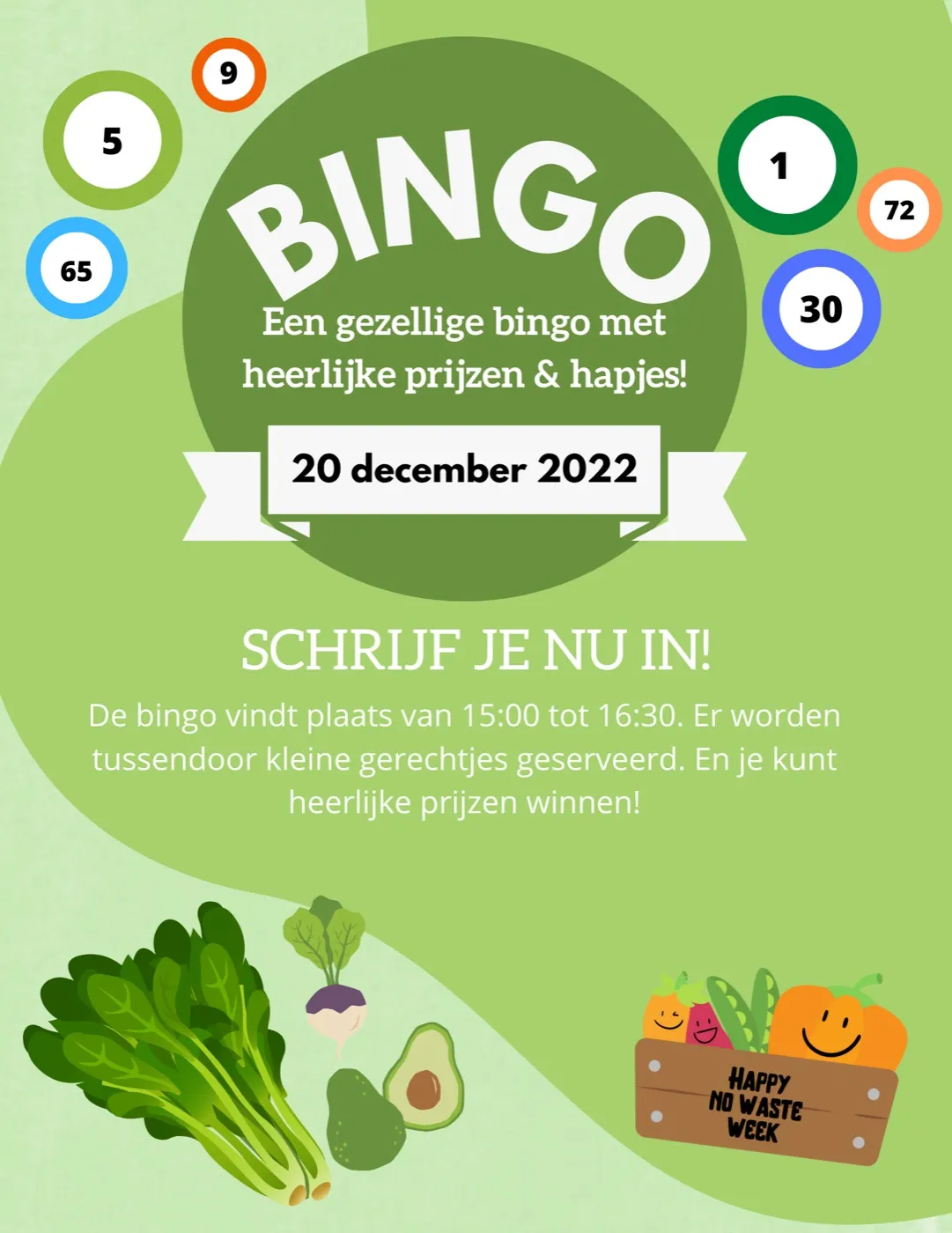 Flyer voor een bingo-avond